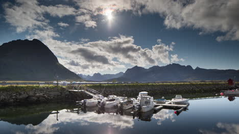 norway amazing boat reflect 4k 00