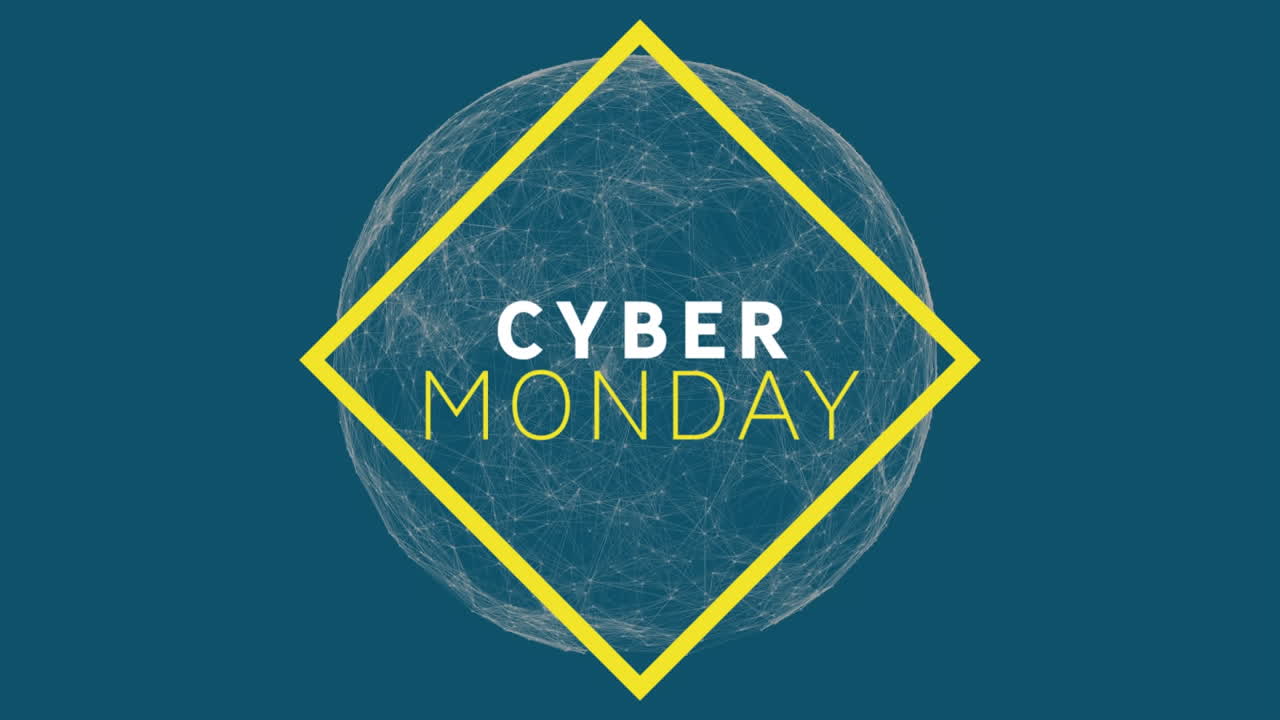 연결 네트워크를 통해 사이버 월요일 판매 텍스트의 애니메이션