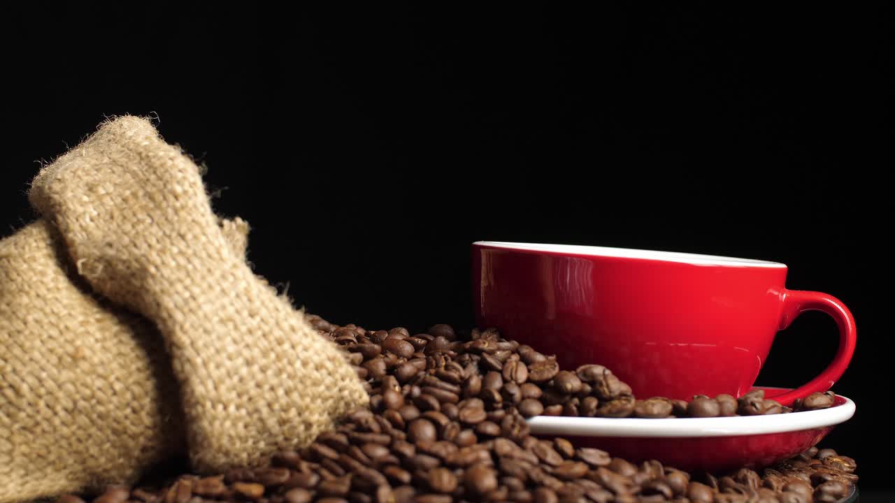 Coffee Cup With Coffee Bag, Video In 4K, 50Fps