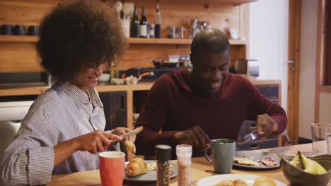 couple having breakfast at home