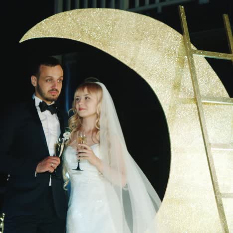 retrato de recién casados celebrando su matrimonio