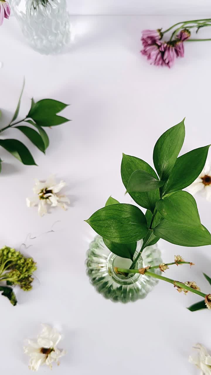 색 배경 에 있는 꽃 장식