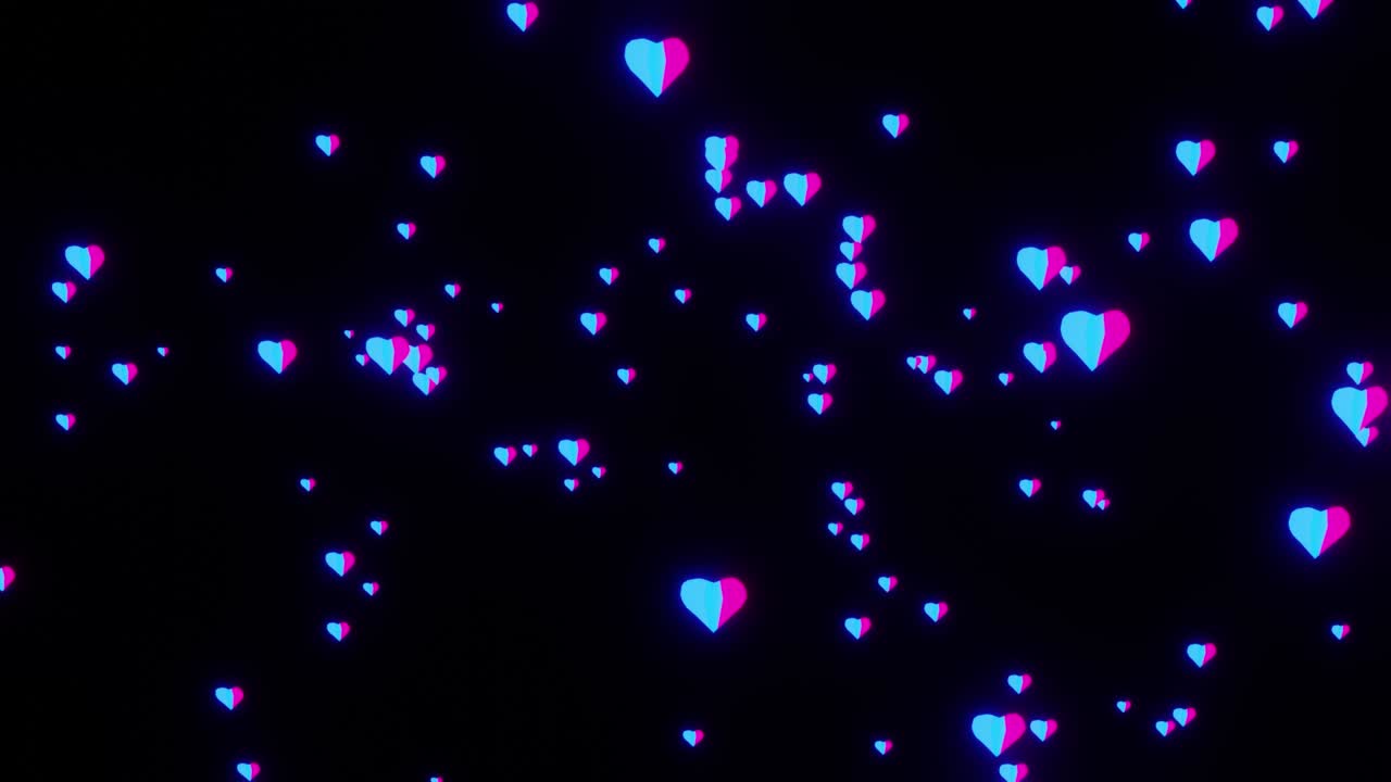 발렌타인 데이에 대한 마음의 떨어지는 vj 루프