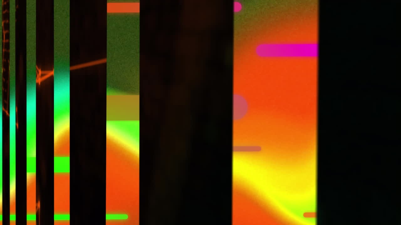 Animation of moving shapes on black background