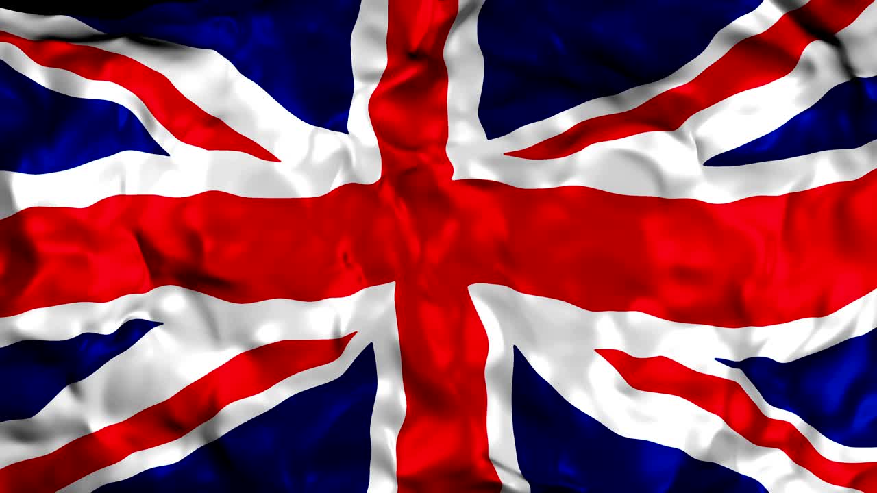 bandera del reino unido - en bucle, agitando