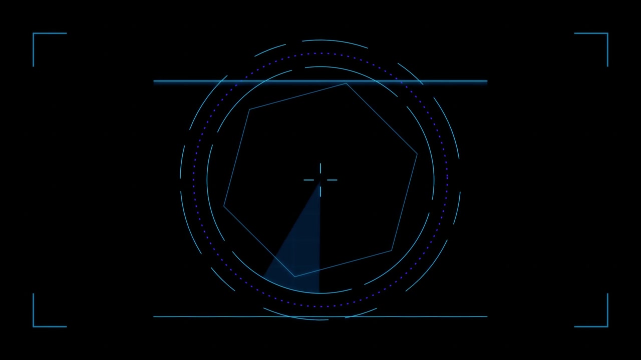 Futuristic Digital Radar Interface Scanning in Blue