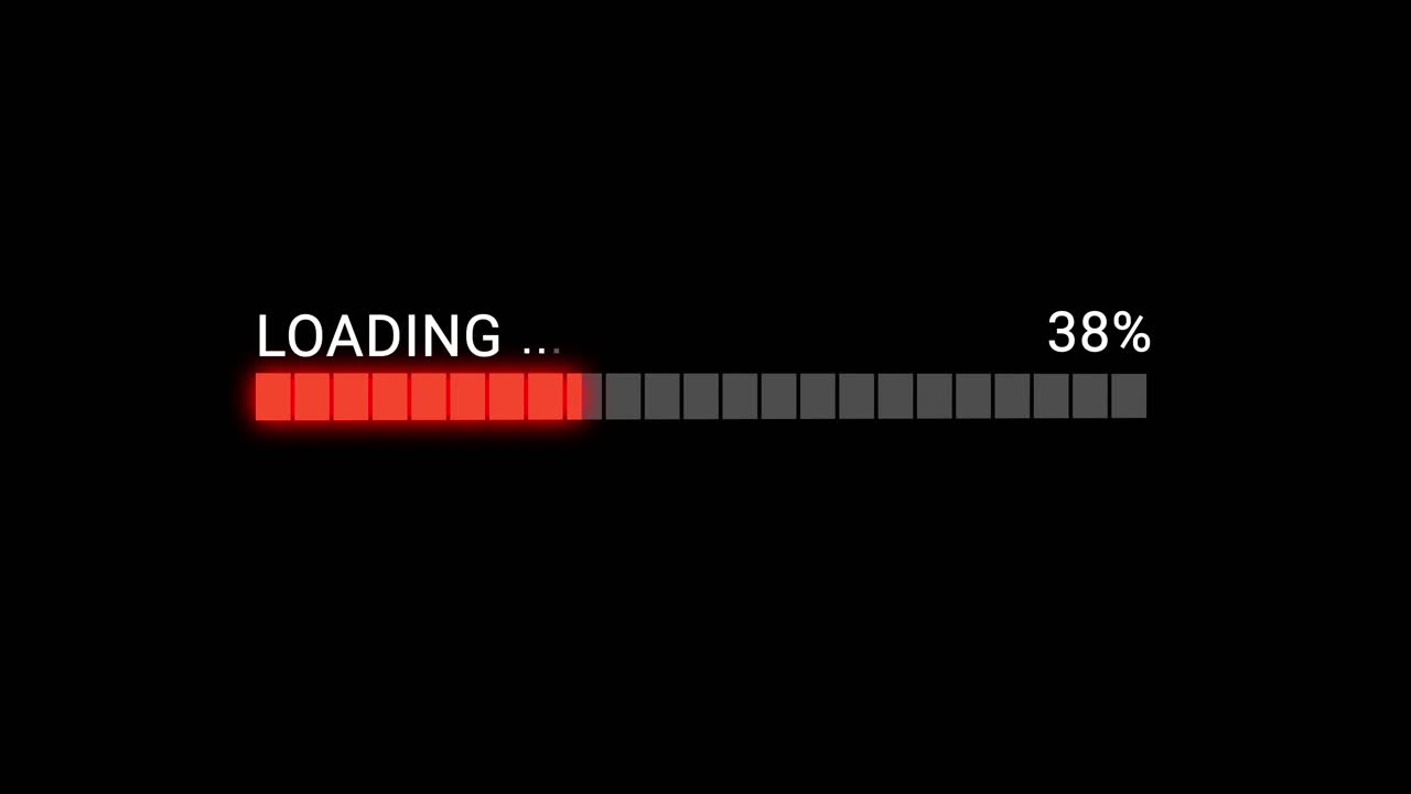 Digital Loading Progress Bar Animation with Percentage