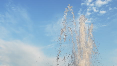 fountain water gushing in slow motion shot in 120 fps in 4k