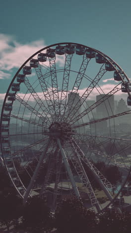 ferris wheel over city skyline