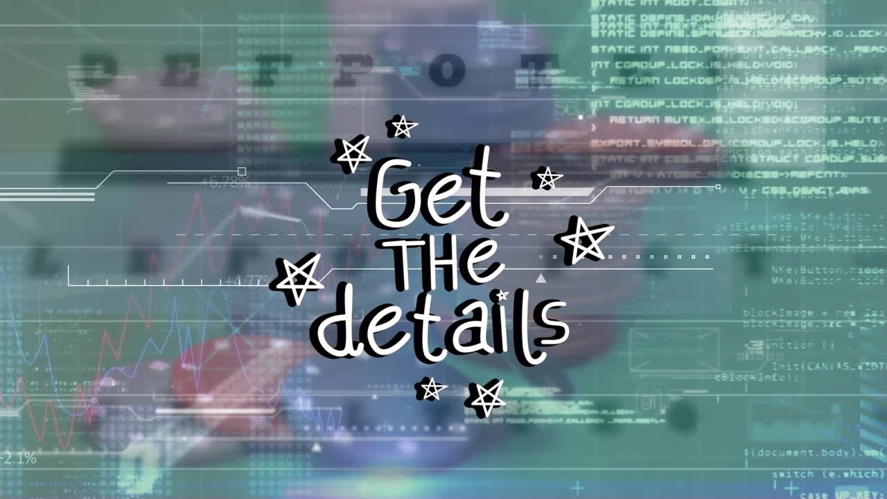 문자 및 금융 데이터 처리의 세부 사항을 얻는 애니메이션