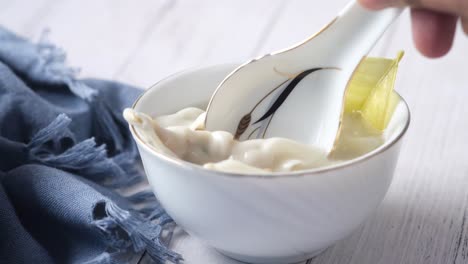 delicious soup with dumplings