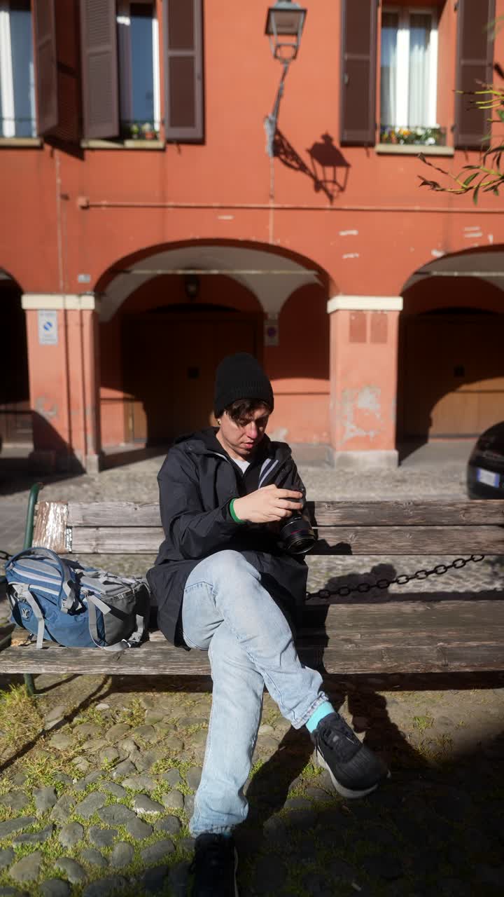 Photographer in a European Square