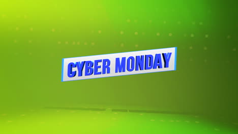 Cyber-Monday-text-on-green-geometric-pattern-with-gradient-dots