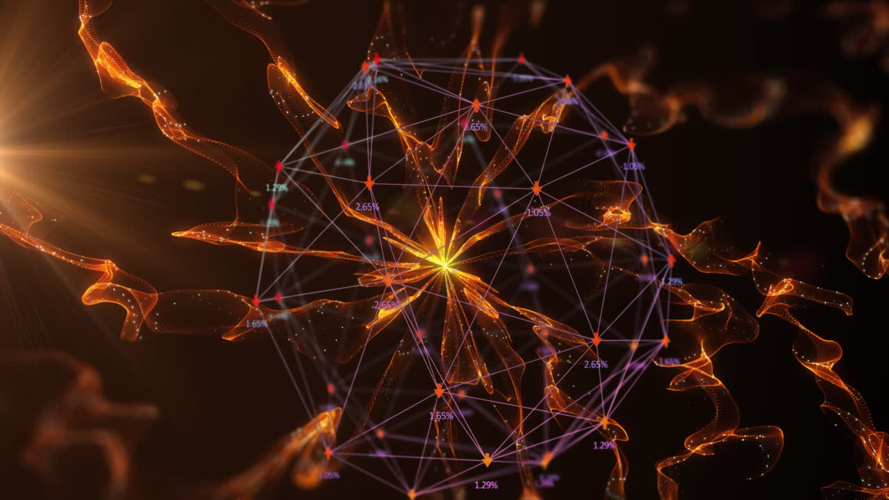 animación del globo con una red de conexiones en llamas