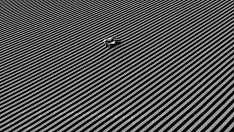 patrón de onda abstracto en blanco y negro con una forma circular en el centro