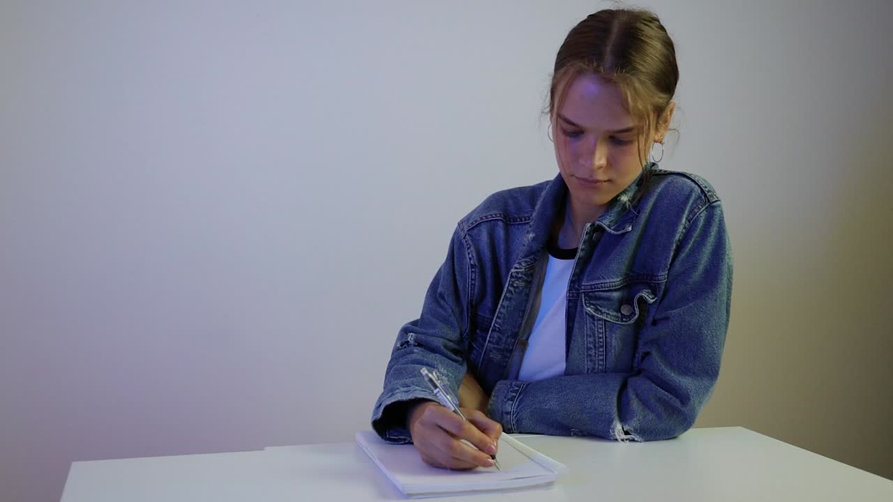 joven estudiante tomando notas