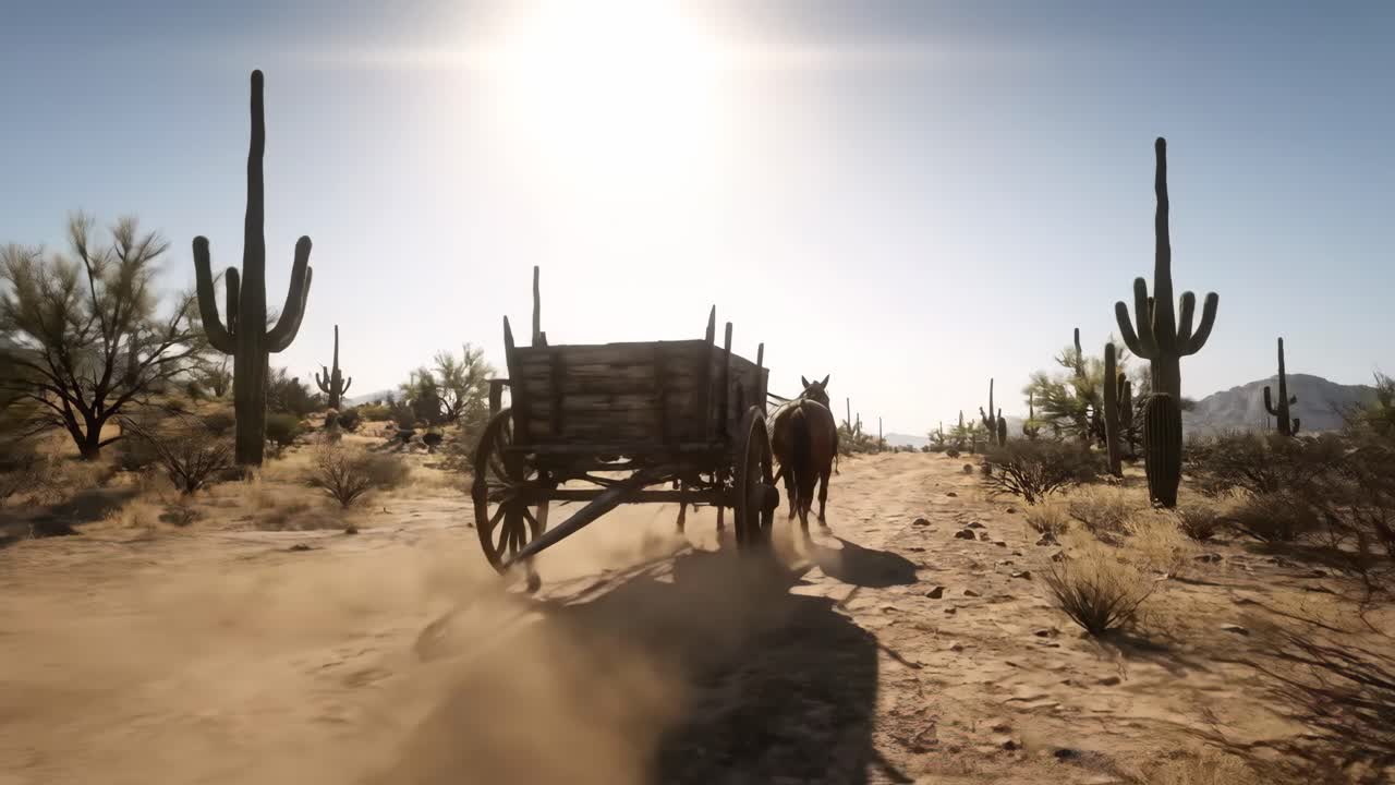 Horse-drawn Wagon in the Desert