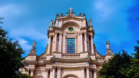 beautiful church of small township in sicily island, time lapse view