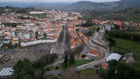 Vista-Aérea-De-Lamego,-Distrito-De-Viseu,-Portugal.