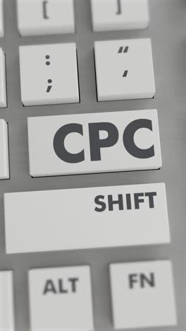 el botón cpc presionado en el teclado vídeo vertical