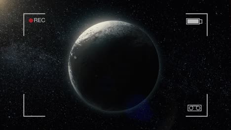 vista de un planeta desde una nave espacial