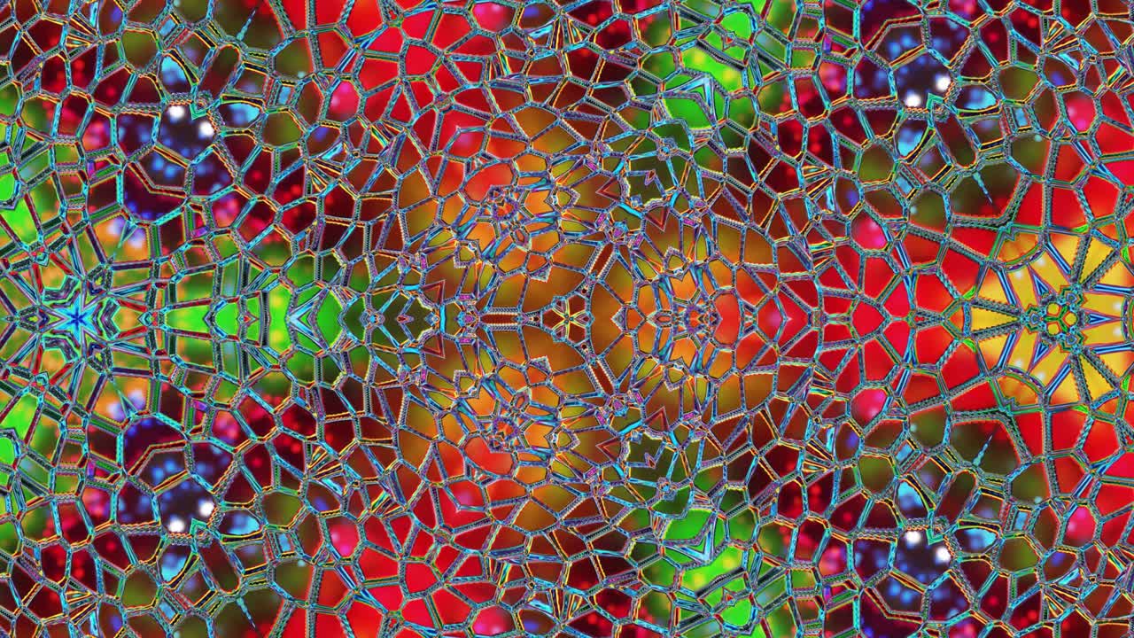 patrón simétrico iridescente líquido como el caleidoscopio con ondas. 3d elegante bucle abstracto bg, estructura ondulada de vidrio líquido brillante con hermosos colores de gradiente. 4k