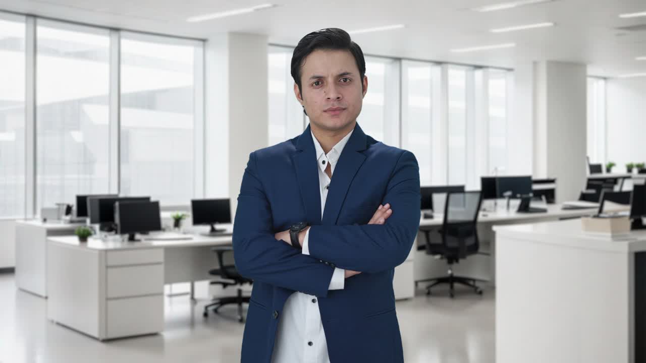 retrato de un hombre de negocios indio confiado