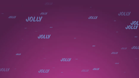 animation of multiple jolly texts at christmas on pink background