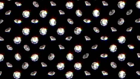 romantic cute diamonds pattern on black. gems background. valentine's day. event background. loop 4k