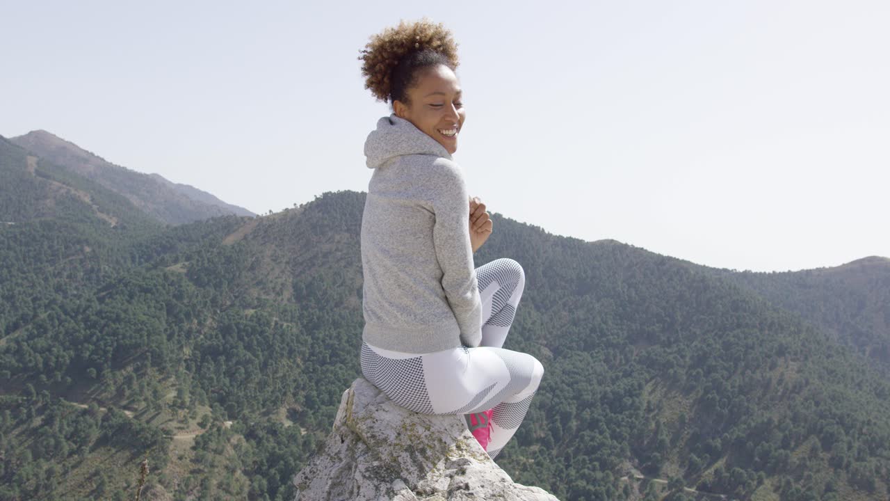 Happy smiling sporty woman