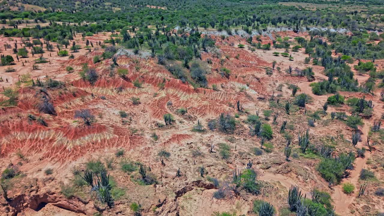 Fantastisk luftfoto af La Tatacoa Røde Ørken, et populært turistmål i Colombia.