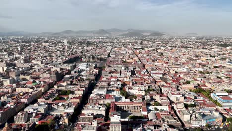 lateral drone shot of downtown mexico city