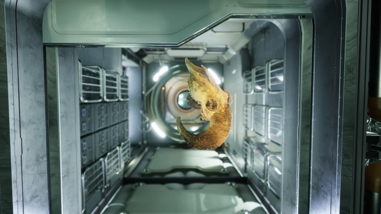 Sci-fi Spaceship Corridor with Ram Skull