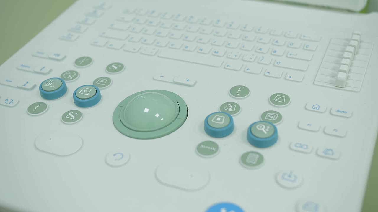 detailed close-up of the ultrasound control panel