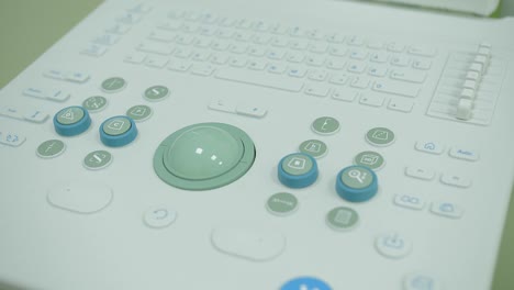 detailed close-up of the ultrasound control panel