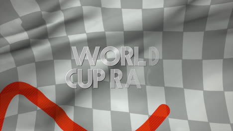 motion formula flag and text world cup race retro sport background