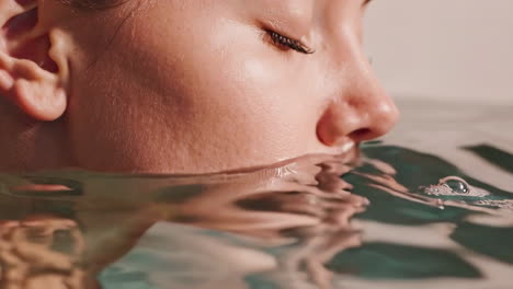 woman relaxing underwater