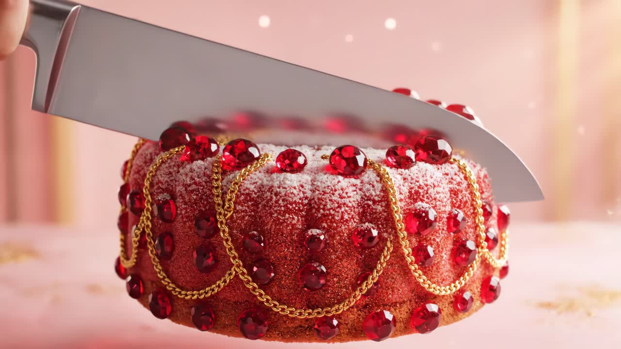Red Bundt Cake with Gems