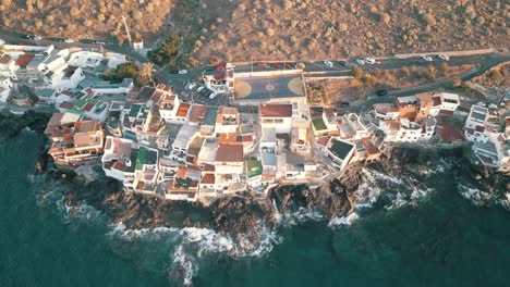 a birds eye view of a beautiful coastal village in tenerife spain