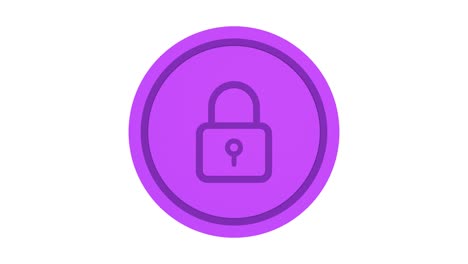 padlock 3d icon. purple color. alpha channel