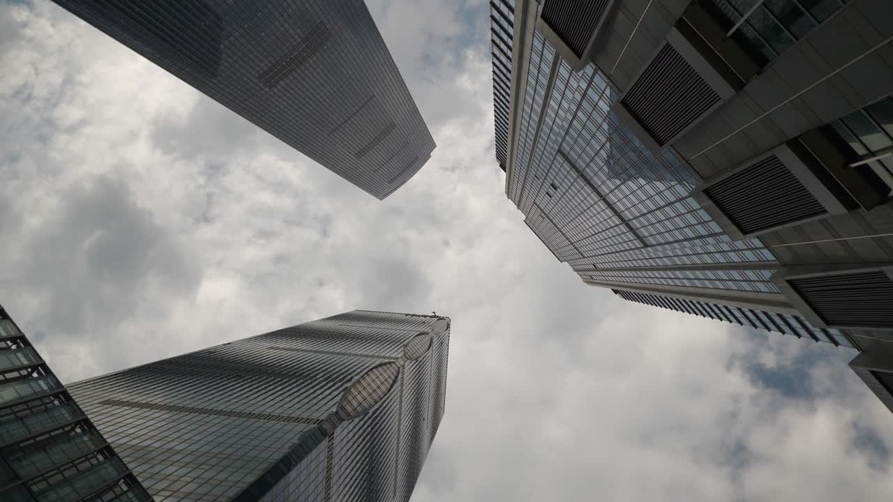 hora del día guangzhou ciudad centro rascacielos arriba vista 4k china