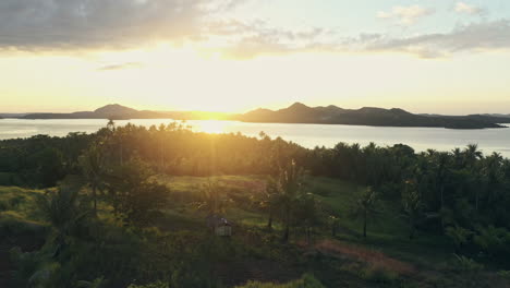 sunset over tropical islands