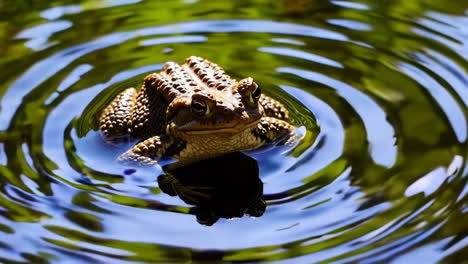 toad in water with ripples