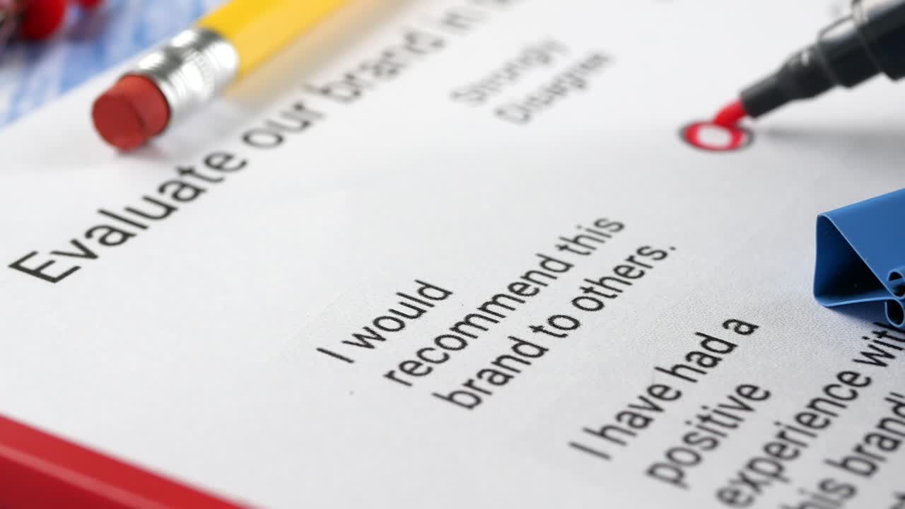 Marking Strongly Agree on a Brand Evaluation Survey Form