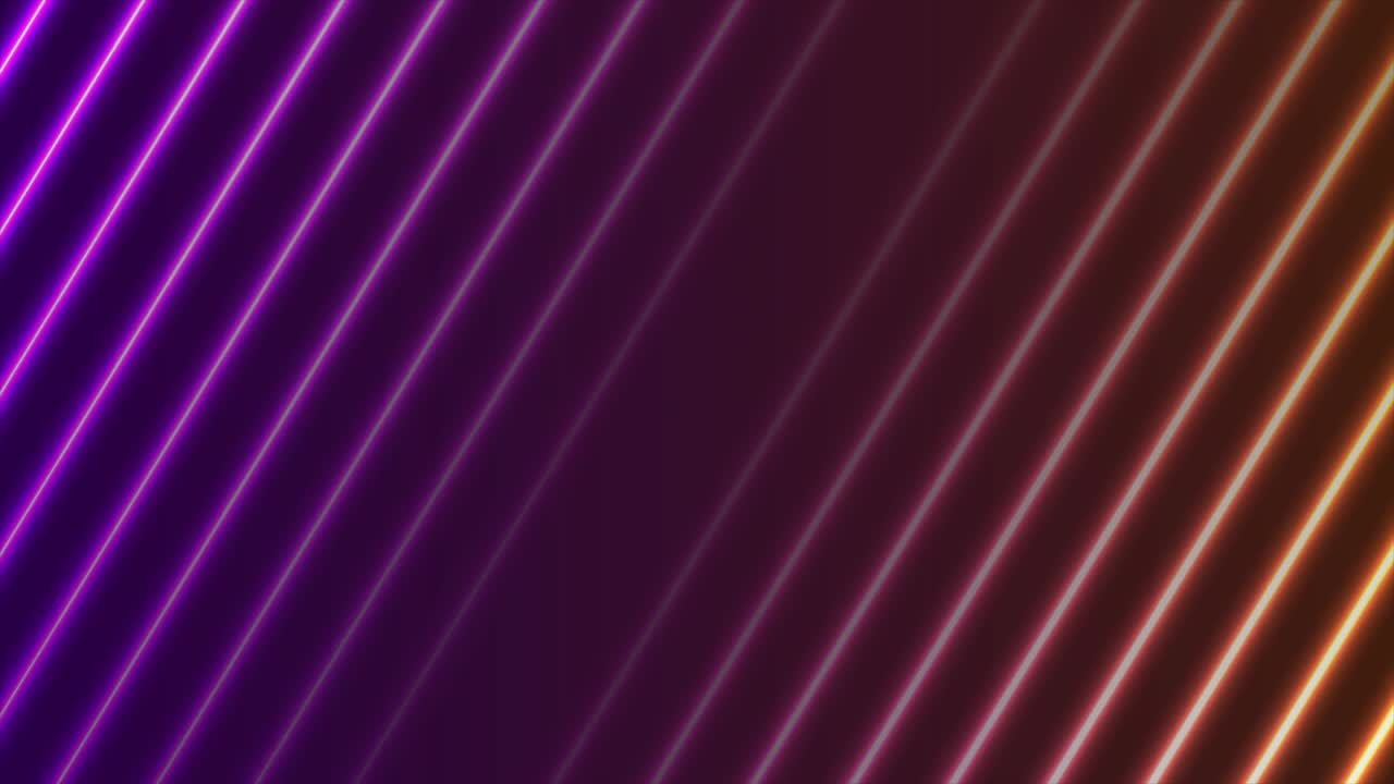 líneas de láser de neón púrpura naranja animación de video