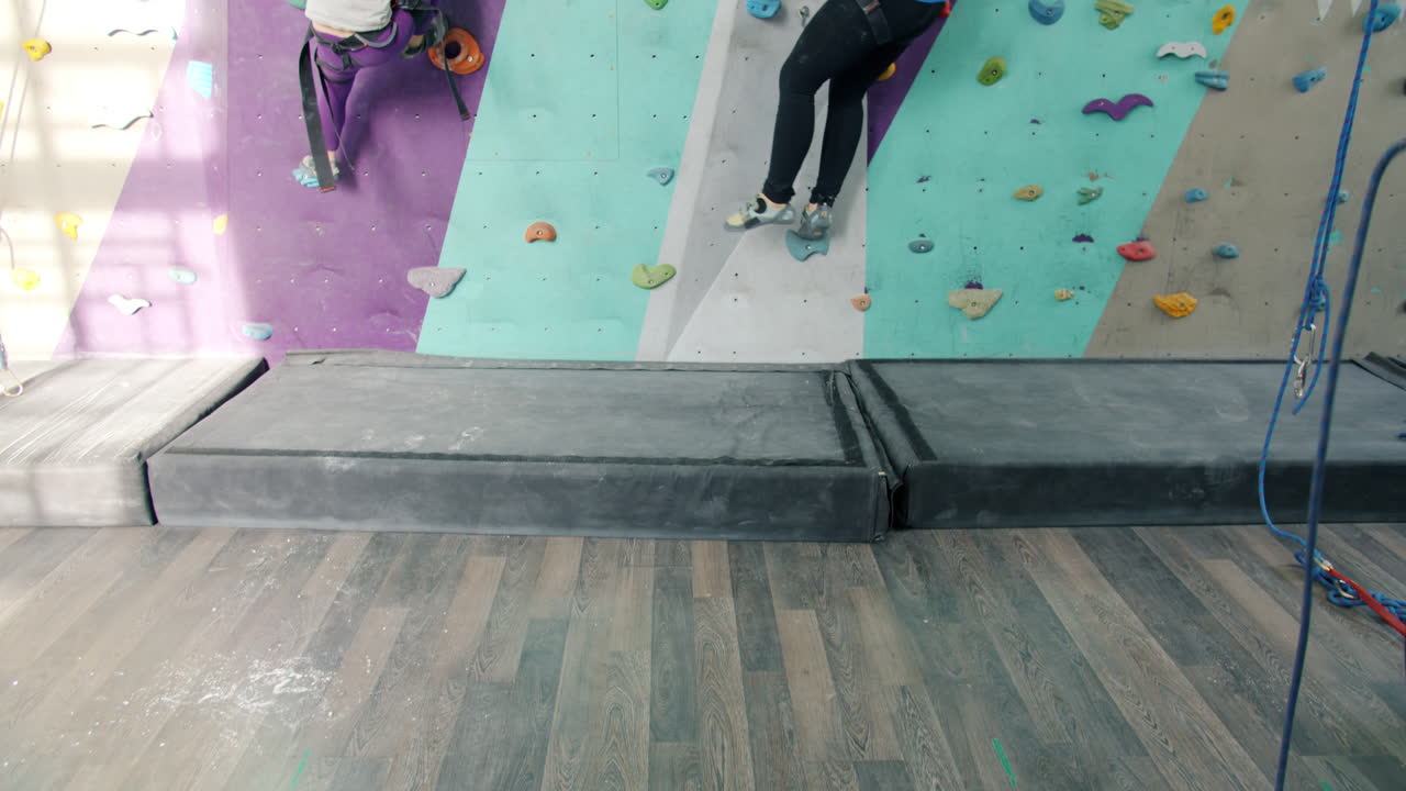 Mother and Daughter Rock Climbing