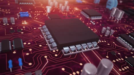 close-up of a circuit board with microprocessor