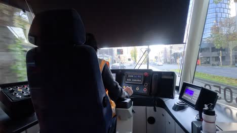 tram driver navigating through melbourne city streets