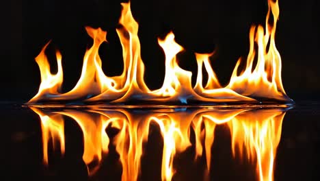 a close up of a fire flame on a black surface