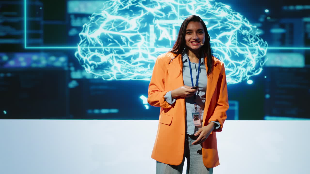 Lively speaker talks at AI event gathering tech startups managers